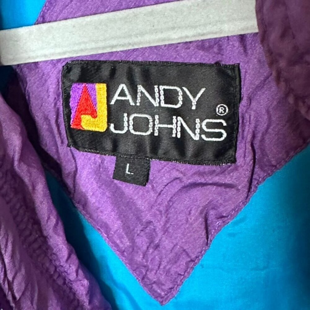 Vintage Andy Johns Puffy Purple Nylon Jacket Womens L 80s Retro Kidcore Bright - Picture 3 of 14
